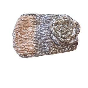 Cozy Gray and Tan Knit Headband